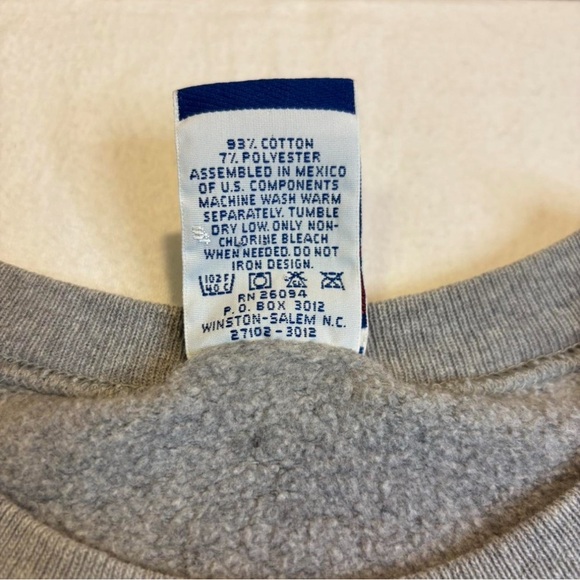 VTG Champion Ohio State University Sweatshirt Large Gray Distressed Spellout - Picture 8 of 8